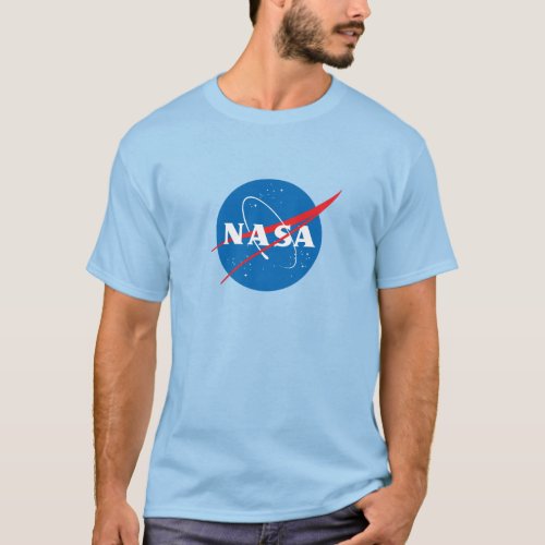 Iconic NASA Light Blue T_Shirt 100 Heavy Cotton