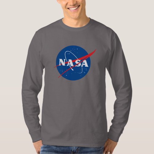 Iconic NASA Long Sleeve T_Shirt Dark Side Gray