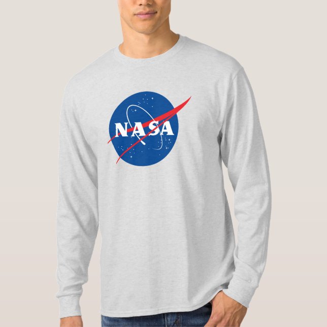 Iconic NASA Long Sleeve T-Shirt (Mercury Gray) (Front)