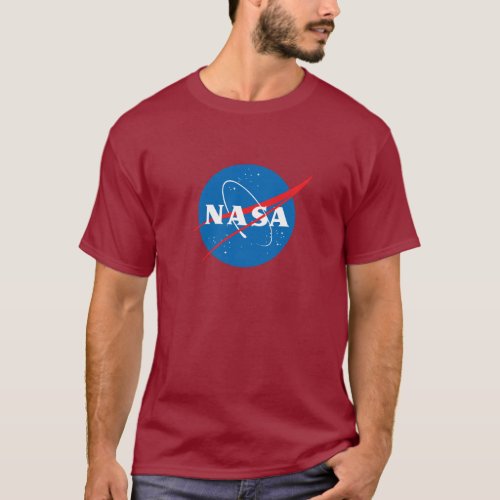 Iconic NASA Maroon T_Shirt 100 Heavy Cotton