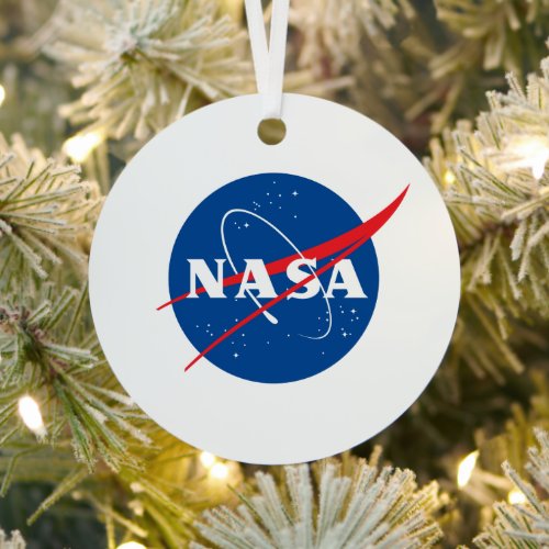 Iconic NASA Metal Holiday Ornament Circle