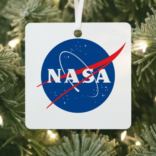 Iconic NASA Metal Holiday Ornament Square