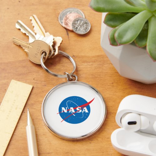 Iconic NASA Metal Keychain Round Square in L S