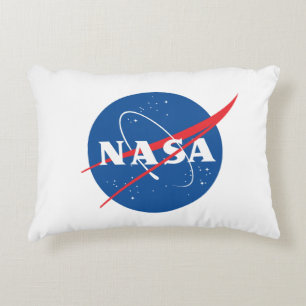 Iconic NASA Rocket White 100% Cotton 12” x 16” Accent Pillow