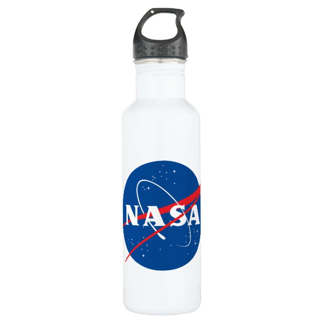 Iconic NASA Rocket White 24 oz Stainless Steel Water Bottle (Front)