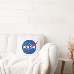 Iconic NASA Rocket White Grade A Cotton 20” x 20” Throw Pillow