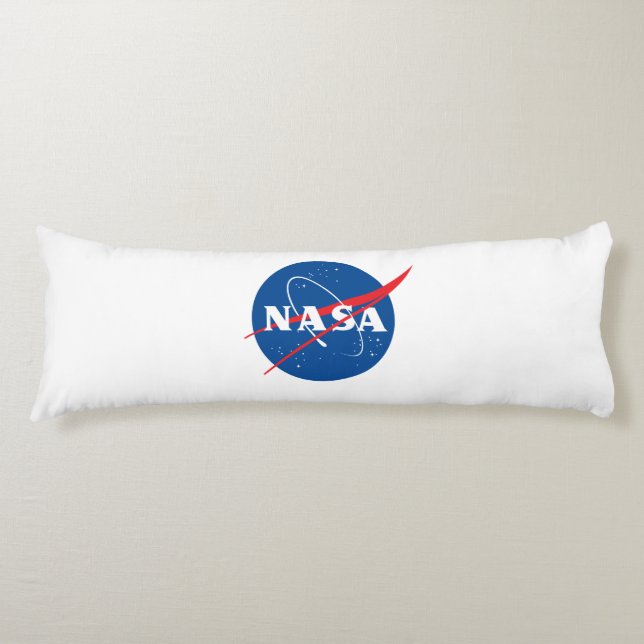 Iconic NASA Rocket White Student Value Body Pillow (Front)