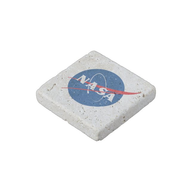 Iconic NASA Square Geo Travertine Magnet (Angled)