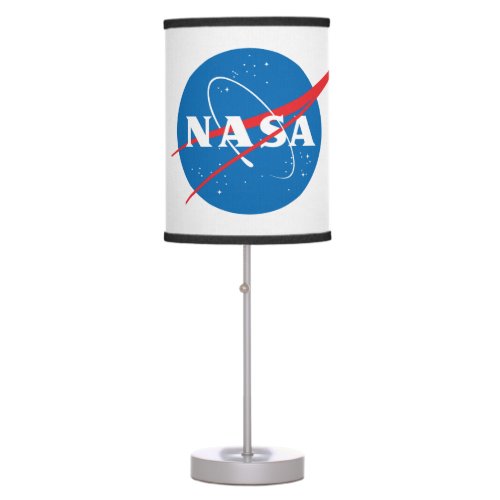 Iconic NASA Table Lamp Linen Shade Black Trim