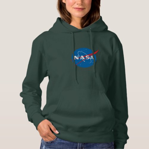 Iconic NASA Womens Hoodie Aurora Green
