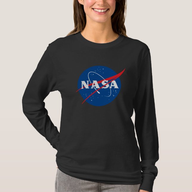 Iconic NASA Women’s L/S T-Shirt (Eclipse Black) (Front)