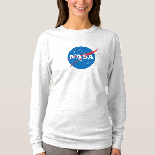 Iconic NASA Womens LS T_Shirt Mercury Gray