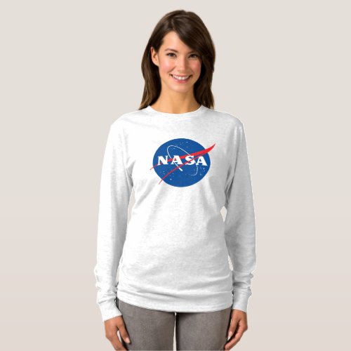 Iconic NASA Womens LS T_Shirt Mercury Gray