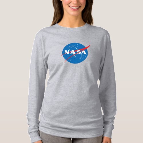 Iconic NASA Womens LS T_Shirt Moon Gray
