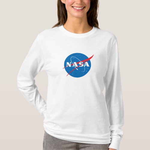 Iconic NASA Womens LS T_Shirt Rocket White