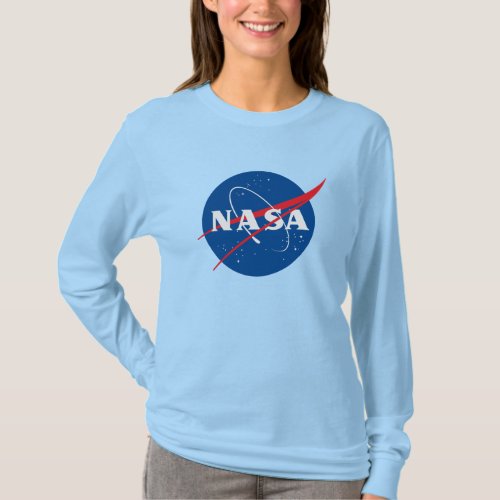 Iconic NASA Womens LS T_Shirt Uranus Blue