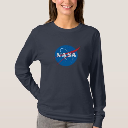 Iconic NASA Womens Long Sleeve T_Shirt Navy