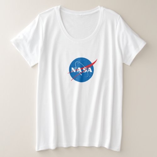 Iconic NASA Womens Plus T_Shirt Rocket White