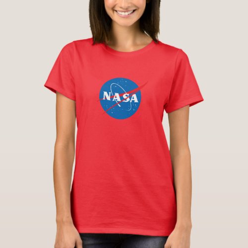 Iconic NASA Womens Short Sleeve T_Shirt Red