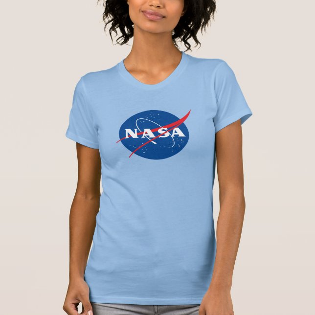 Iconic NASA Women’s Slim T-Shirt (Blue) (Front)