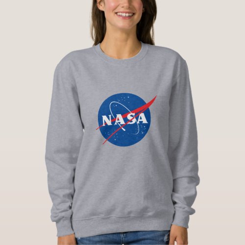 Iconic NASA Womens Sweatshirt Moon Gray