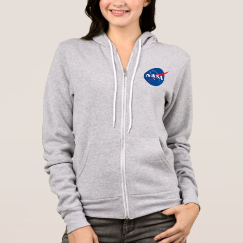 Iconic NASA Womens Zip Up Hoodie Mercury Gray