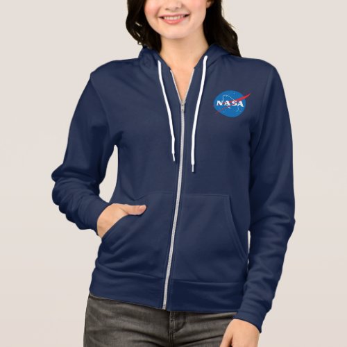 Iconic NASA Womens Zip Up Hoodie Night Sky Blue