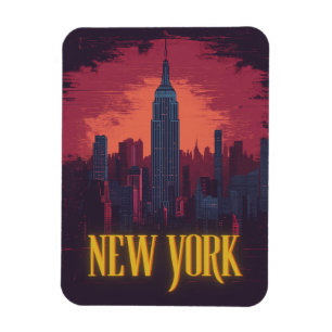 Iconic New York Cityscape – Nighttime Skyline Magnet