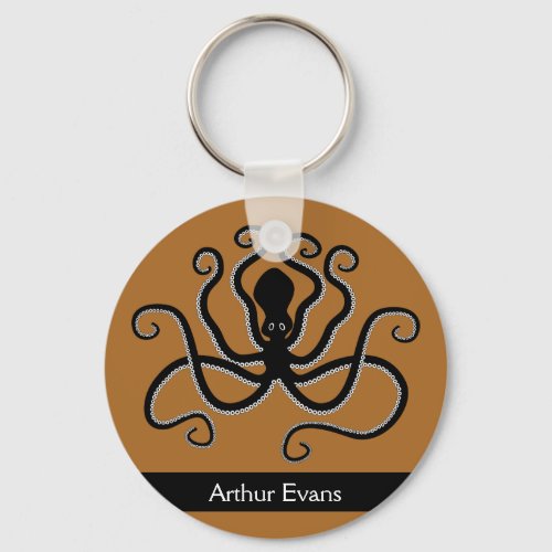 Iconic Octopus from Minoan Marine Style Pottery Keychain