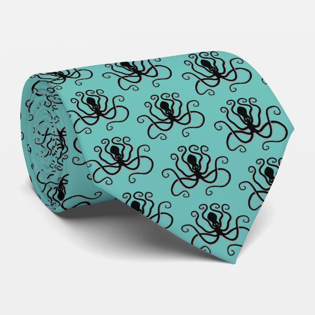 Iconic Octopus from Minoan Marine Style Pottery Neck Tie (Rolled)