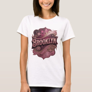 Iconic Pink BROOKLYN Print T-Shirt