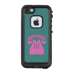 Iconic Pink Retro Phone on any Color LifeProof FRĒ iPhone SE/5/5s Case