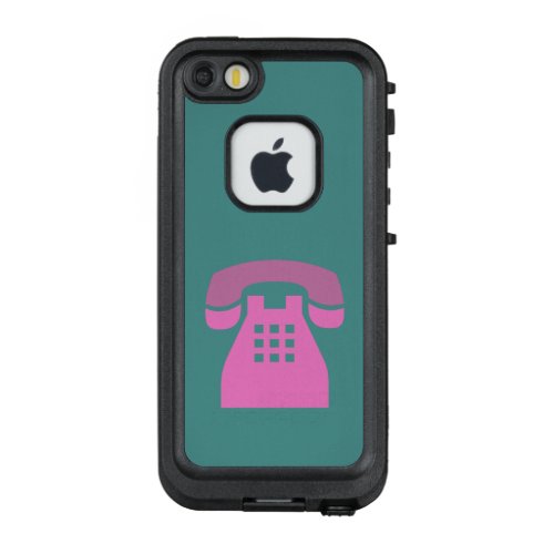 Iconic Pink Retro Phone on any Color LifeProof FRĒ iPhone SE55s Case