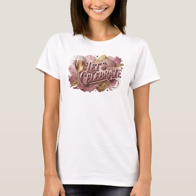 Iconic Red LET'S CELEBRATE Statement Tee (Front)
