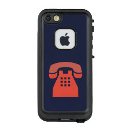 Iconic Red Retro Phone on any Color LifeProof FRĒ iPhone SE/5/5s Case