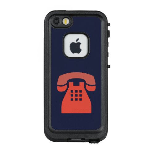 Iconic Red Retro Phone on any Color LifeProof FRĒ iPhone SE55s Case