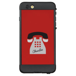 Iconic Red Retro Phone on any Color LifeProof NÜÜD iPhone 6 Plus Case