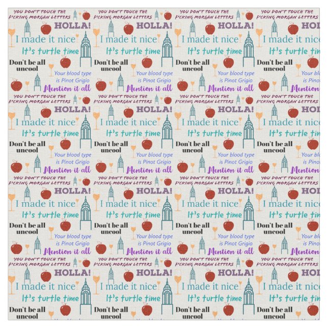 Iconic RHONY Print Fabric (Close Up)