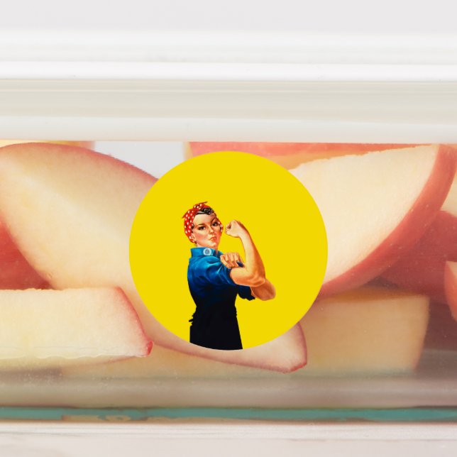 Iconic Rosie The Riveter Retro Style Labels (Affixed)