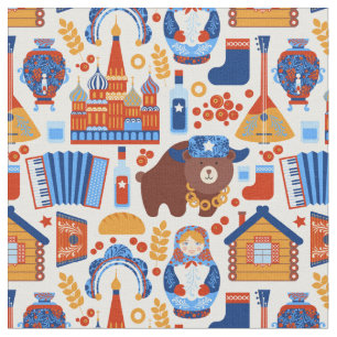 Iconic Russian Imaages Fabric