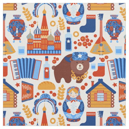 Iconic Russian Imaages Fabric