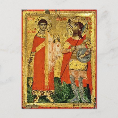 Iconic Saint Christopher with Soldier Postcard