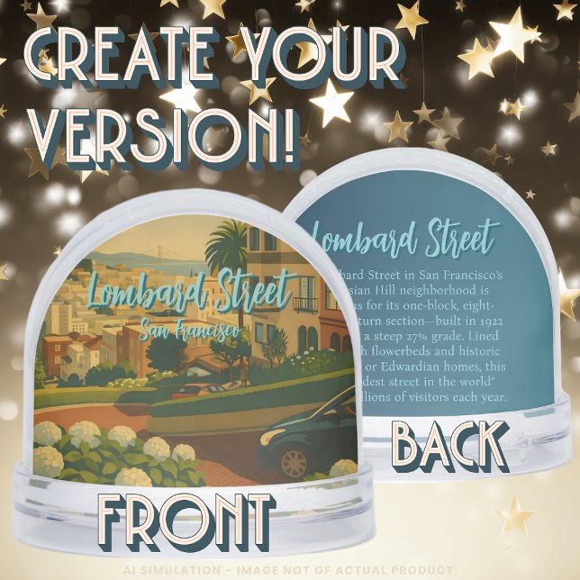 Iconic San Francisco Lombard Street Souvenir Dome  Snow Globe (Creator Uploaded)