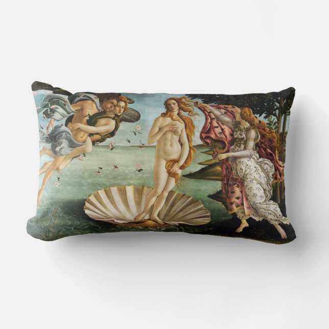 Iconic Sandro Botticelli The Birth of Venus Lumbar Pillow (Front)