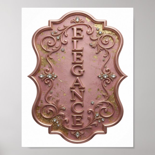 Iconic Silver ELEGANCE Design Poster (Front)