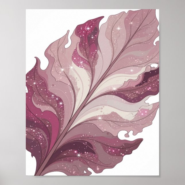 Iconic Silver FANTASY LEAF Bold Design Poster (Front)