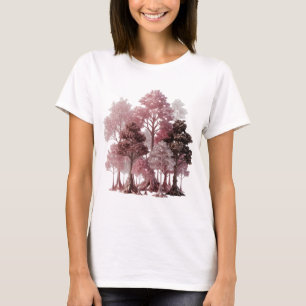 Iconic Silver FANTASY TREES Artistic Motif T-Shirt
