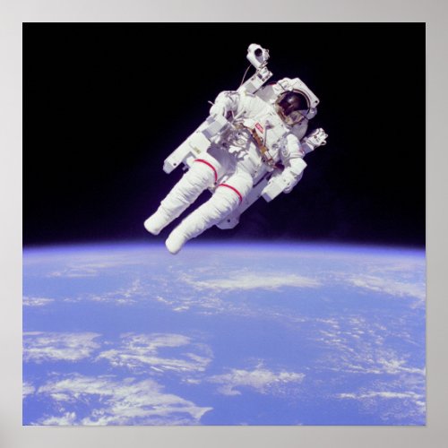 Iconic Spacewalk over the Earth Poster