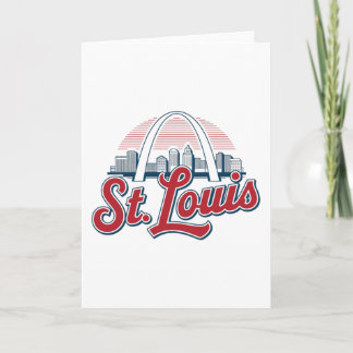 Iconic St. Louis Gateway Arch, Retro Style Card