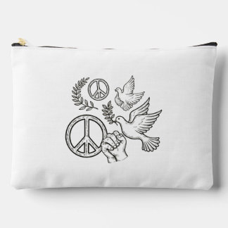 Iconic Symbols of Peace and Unity Accessory Pouch